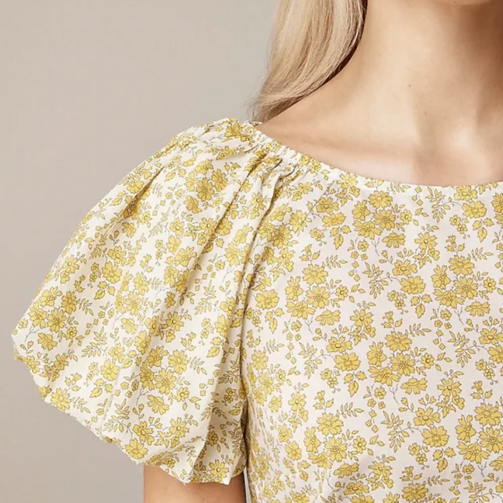 J.Crew Fitted Puff-Sleeve Top In Liberty Chapel Fabric